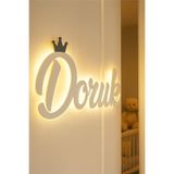 ARSERGROUP Kişiye Özel Ledli İsimlik Kapı Süsü | Bebek ve Çocuk Odası Dekoru | Gece Lambalı İsimlik 35cm