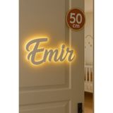 ARSERGROUP Kişiye Özel Ledli İsimlik Kapı Süsü | Bebek ve Çocuk Odası Dekoru | Gece Lambalı İsimlik 50cm