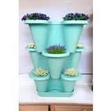 Arsimo 3 Katlı Şanslı Yonca Tasarımlı Dekoratif Saksı Seti, 26.5 x 26.5 cm, Çiçek ve Bitki Sebze Yetiştirme, Bahçe Salon Mutfak Saksı Seti (Mint Yeşili)