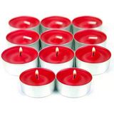Arsimo Dekoratif Kırmızı Renkli Tealight Mum, 10'lu Paket