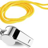 Arsimo Metal Hakem, Deprem, Polis, Jandarma, Bekçi İlk yardım, İzci, Güvenlik Düdüğü Düdüğü, 4.5 cm, Sarı Boyun İpi ile, 42 cm Kordon