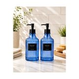 Arsimo Modern Çizgi Desenli Cam Sabunluk & Deterjanlık Seti -500 ml-Siyah-Lacivert-Pembe-Yeşil