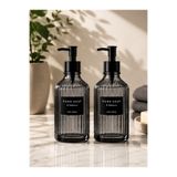 Arsimo Modern Çizgi Desenli Yuvarlak Sabunluk & Deterjanlık 500 ml Siyah-Yeşil-Pembe-Mavi