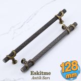 Arsin Eskitme Antik Sarı Metal Kulp 128 Mm - 12.8 Cm Mobilya Mutfak Dolabı Dolap Kulpları Kulbu