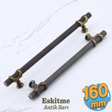 Arsin Eskitme Antik Sarı Metal Kulp 160 Mm-16 Cm Mobilya Mutfak Dolabı Dolap Kulpları Kulbu Çekmece