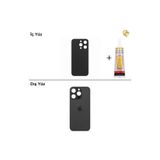 ARSKİNG iPhone 14 Pro Siyah Arka Kapak Arka Cam Batarya Kapağı Lazer Kesim Kapak Pil Kapağı + B-7000 Yapıştırıcı