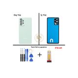 ARSKİNG Samsung Galaxy A73 Açık Yeşil Renk Uyumlu Lensli Arka Kapak + Tamir Seti + B7000 Yapıştırıcı Arka Cam Batarya Kapağı Pil Kapağı Lazer Kesim Back Cover Galaxy A73 Uyumlu