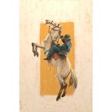 arslart Şahlanan At CAM Görünümlü Pleksi Tablo Kovboy Temalı Western Duvar Dekoru