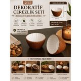 Art By Aslı 2’li Dekoratif Çerezlik Seti Terracotta & Vanilya Renk – El Yapımı Kırılmaz Sunum Kasesi 10 cm