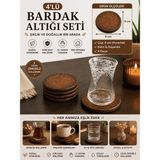 Art By Aslı 4’lü Bardak Altlığı Seti 9 cm – Dekoratif Kupa Altlığı El Yapımı Kırılmaz Masa & Sehpa Koruyucu