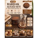 Art By Aslı 6’lı Bardak Altlığı Seti 9 cm – Dekoratif Kupa Altlığı El Yapımı Kırılmaz Masa & Sehpa Koruyucu