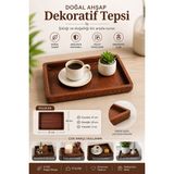 Art By Aslı Doğal Ahşap Dekoratif Sunum Tepsisi 27X20 cm – El Yapımı Şık Servis & Düzenleme Tepsisi