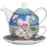 Art Camellia Bone Tek Kişilik Demlik Fincan Seti