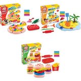 Art Craft 3'lü Oyun Hamuru Seti I Plaj-Hamburger- Pizza