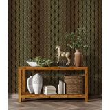 Art Deco Deniz Kabuğu Desenli Duvar Kağıdı, Kendinden Yapışkanlı Çok Amaçlı PVC Folyo, DIY Duvar Kağıdı (66x66 cm)