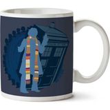 Art Hediye 4th Doctor Who Silhouette Tom Baker Tardis Iki Tarafı Baskılı Kupa Bardak