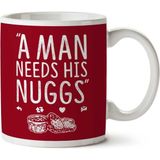 Art Hediye A Man Needs His Nuggs Chicken Nuggets Iki Tarafı Baskılı Kupa Bardak