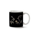 Art Hediye Beauty And The Beast Beast Rose Silhouette Iki Tarafı Baskılı Kupa Bardak