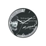 Art Hediye En Çok Satılan Atatürk Çalışmak Çap 30CM Sessiz Akar Bombeli Gerçek Cam Duvar Saati