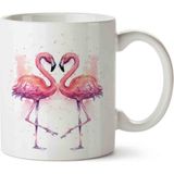 Art Hediye Flamingo Aşk Seramik Kupa Bardak