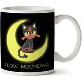 Art Hediye I Love Moondays Ay Günlerini Seviyorum İki Tarafı Baskılı Kupa Bardak