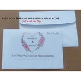 Art Hediye Isminize Özel 60 Adet Düğün Nişan Kına Para Takı Zarfı 10,5 x 16,5 cm 70gr Tssrmyt