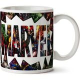 Art Hediye Marvel Logo Çizgi Film İki Tarafı Baskılı Kupa Bardak