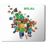 Art Hediye Minecraft Kişiye Özel İstediğiniz İsim Yazılır Baskılı 23x19 cm Mouse Pad
