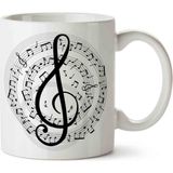 Art Hediye Müzik Notalar Seramik Kupa Bardak