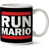 Art Hediye Run Mario Run Dmc Logo İki Tarafı Baskılı Kupa Bardak