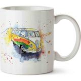 Art Hediye Volkswagen Renkli Minübüs Kupa Bardak