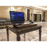 Art Hobby Minderli Laptop Sehpası Tablet ve Telefon Bölmeli Çalışma Masası - Kahverengi - Y: 55 cm D: 16 cm G: 40 cm