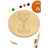Art İnside Kum Saati Ahşap Boyama Tuval Seti Hediye Hobi Kiti