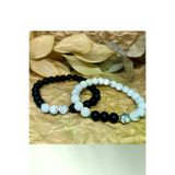 ART LİFE DOĞALTAŞ Natural Stones ART LİFE DOĞALTAŞ Natural Stones800492 Oniks & Havlit Unisex Sevgili Çift Kombin Bileklik