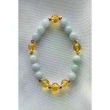 ART LİFE DOĞALTAŞ Natural Stones artlife3000301 Sertifikalı Akuamarin, Sitrin Doğaltaş Bileklik