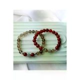 ART LİFE DOĞALTAŞ Natural Stones artlife3000361 Çift Sevgili Eş Doğal Taş Bileklik Hediyelik Ürün Akik , Dumanlı Kuvars