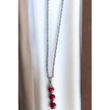 ART LİFE DOĞALTAŞ Natural Stones artlıfedoğaltaş600267 Mercan Kolye Mercan Taşı Kolye Doğal Taş Kolye Zincirli Kadın Kolye Hediyelik Kolye 6Mm