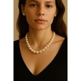 ART LİFE DOĞALTAŞ Natural Stones Hakiki Gerçek İnci Gümüş Kolye ( 12 mm ) Beyaz artlıfe5000266