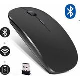 Art Nest Şarj Edilebilir Kablosuz Bluetooth Ergonomik Mini USB 2.4ghz Sessiz Mouse - Siyah