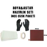 Art Of Colour Boyaya Hazırlık Seti Skoç Zımpara Mumlu Bez Eldiven Bant - İNCE ÇİZİK PAKETİ