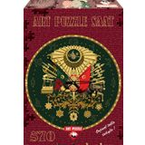 Art Osmanlı Arması Altın Yaldızlı Saat 570 Parça Puzzle
