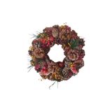 ART PINE Kozalak Çelenk Yellow Efect Yılbaşı Noel Kapı Süsü Duvar Dekorasyon Doğal Dekorasyon