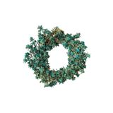 Art Pine Natural Safran Çelenk Turkuaz Mavi Aşkı 38cm - Hobi Parti Eğlence Yılbaşı Kapı Süsü , Duvar Dekor
