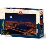 Art Puzzle 1000 Parça Neon Yapboz Üç Köprü, Bosphorus Eğlenceli Tasarım 15 Yaş ve Üzeri İçin