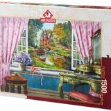 Art Puzzle 1500 Parça Penceremdeki Şato Puzzle