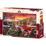 Art Puzzle 2000 Parça Karavan Kampı Puzzle 3+ Yaş Aralığı İçin Ahşap / Karton Malzeme