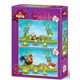 Art Puzzle Kids Hayvanlar ve Yavruları 2'li 35+60 Parça Puzzle