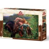 Art Puzzle Merhametsiz Güzel Kadın 2000 Parça Puzzle Eğlenceli Tasarım 3+ Yaş Aralığı