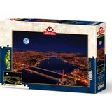 Art Puzzle Üç Köprü Bosphorus 1000 Parça Eğitici Neon Puzzle +12 Yaş İçin Eğlenceli Tasarım