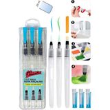 Art Tone 3 Parça Çok Renkli Su Hazneli Suluboya Fırçası Seti 20ml Kapasiteli Fiber Uçlarla